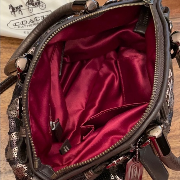 COACH Leopard Sequin Satchel  PRISTINE Condition - Picture 3 of 8